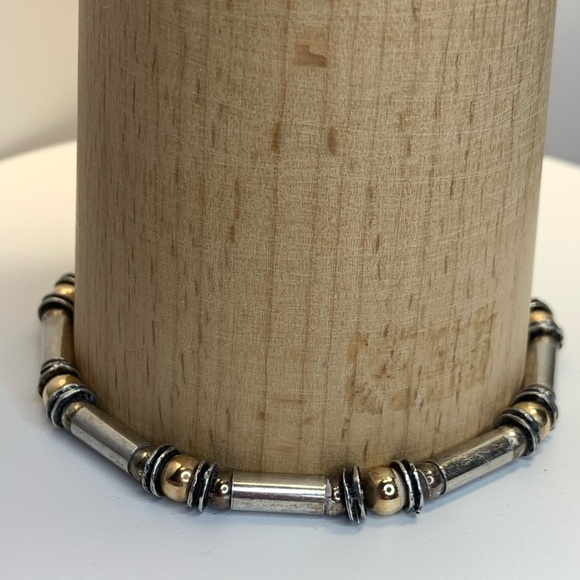 Silpada Vintage Rare HTF Sterling Silver & Gold Tube & Bead Israeli Bracelet - Picture 3 of 16